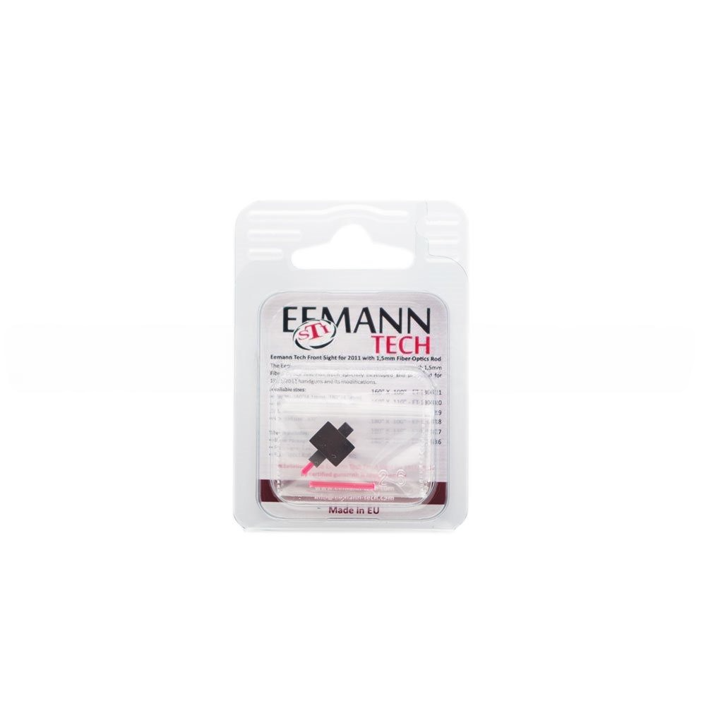 Eemann Tech Front Sight for 1911/2011, Checkered with 1,5mm Fiber Optics Rod