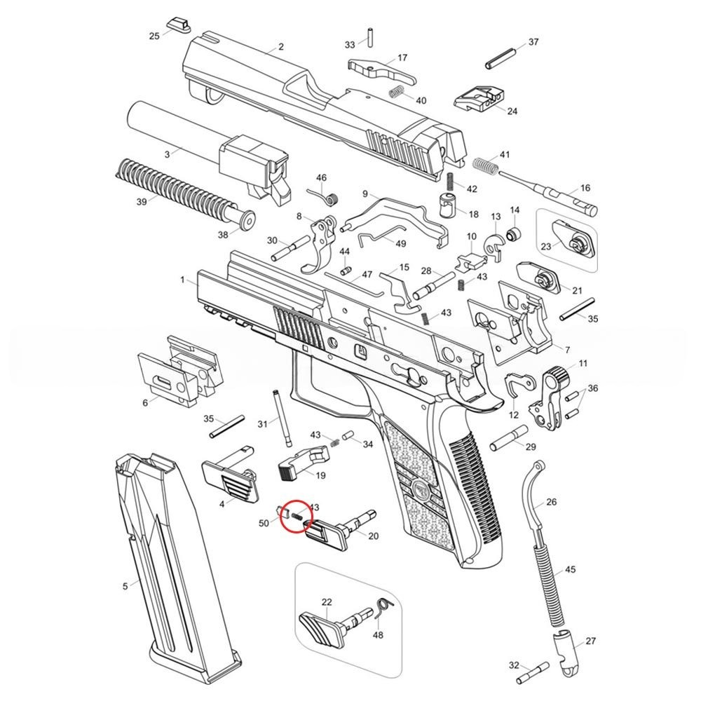 Eemann Tech Safety Latch Spring for CZ P-07/P-09
