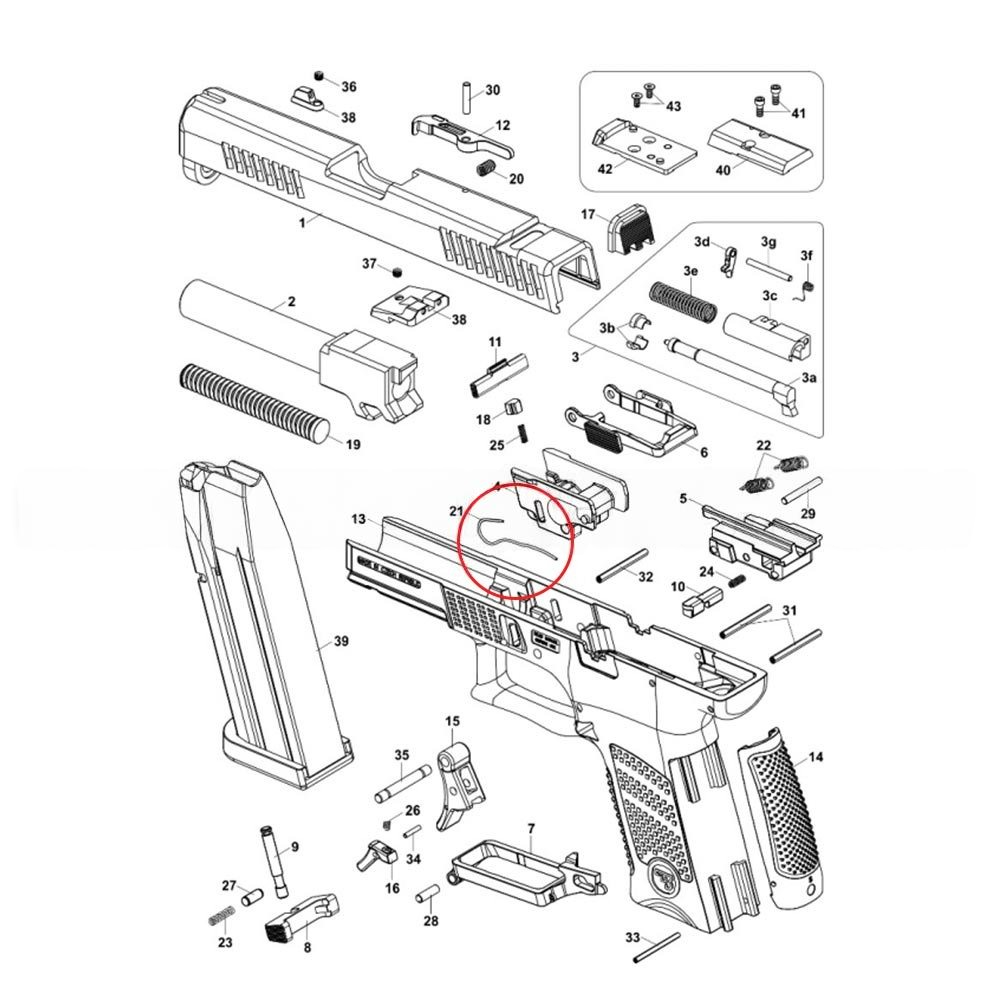 Eemann Tech Slide Stop Spring for CZ P-10