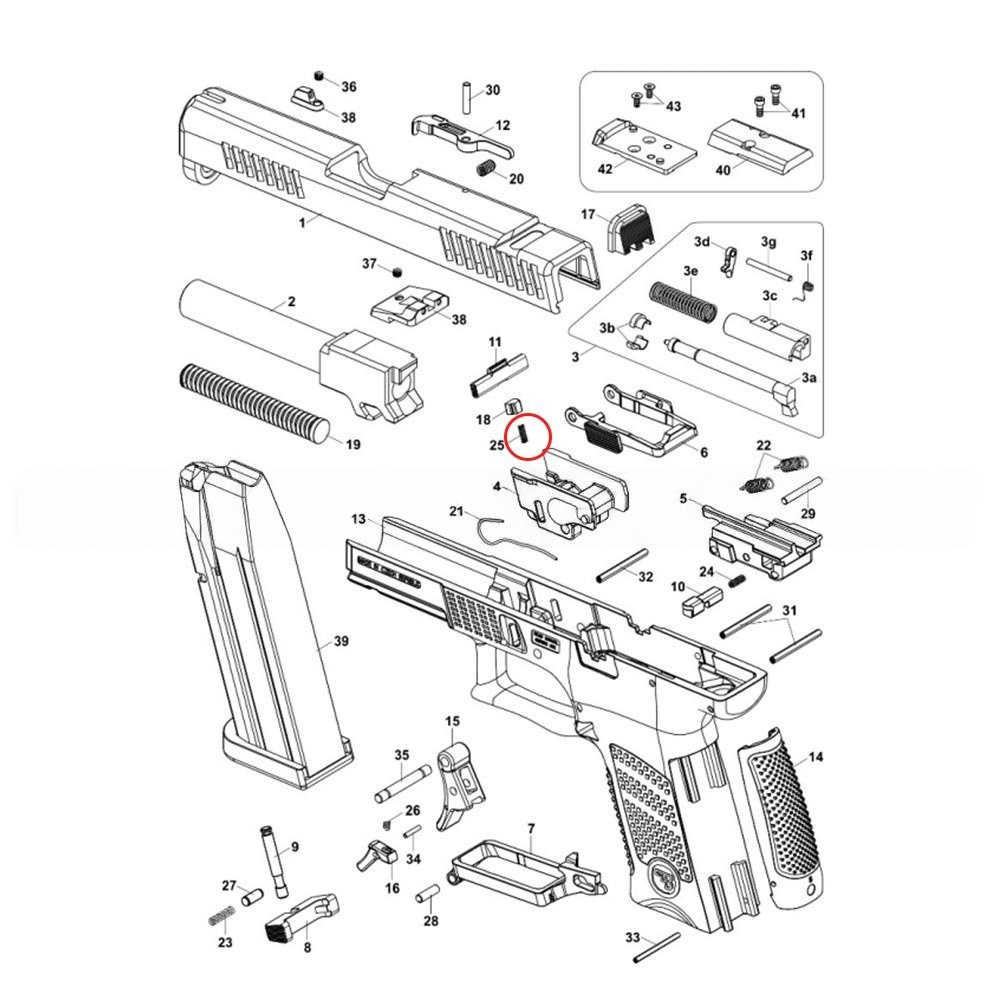 Eemann Tech Disassembly Plate Spring for CZ P-10