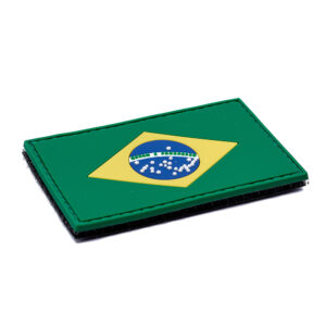 Brazil Flag Pvc Patch With Hook And Loop Fastener