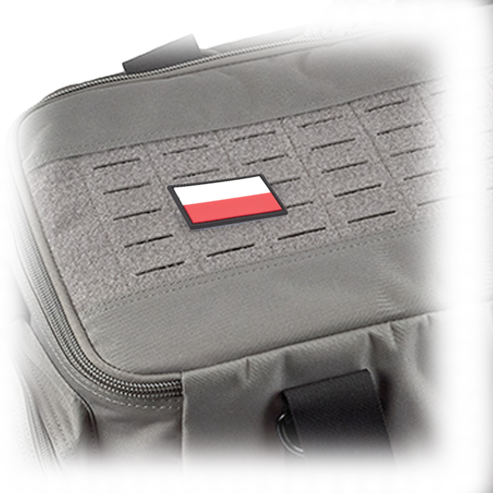Polish Flag PVC Patch 3x5cm with Hook and Loop Fastener