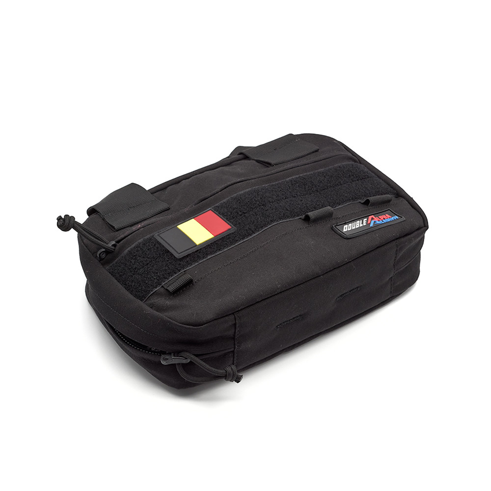 Belgium Flag PVC Patch 3x5cm with Hook and Loop Fastener