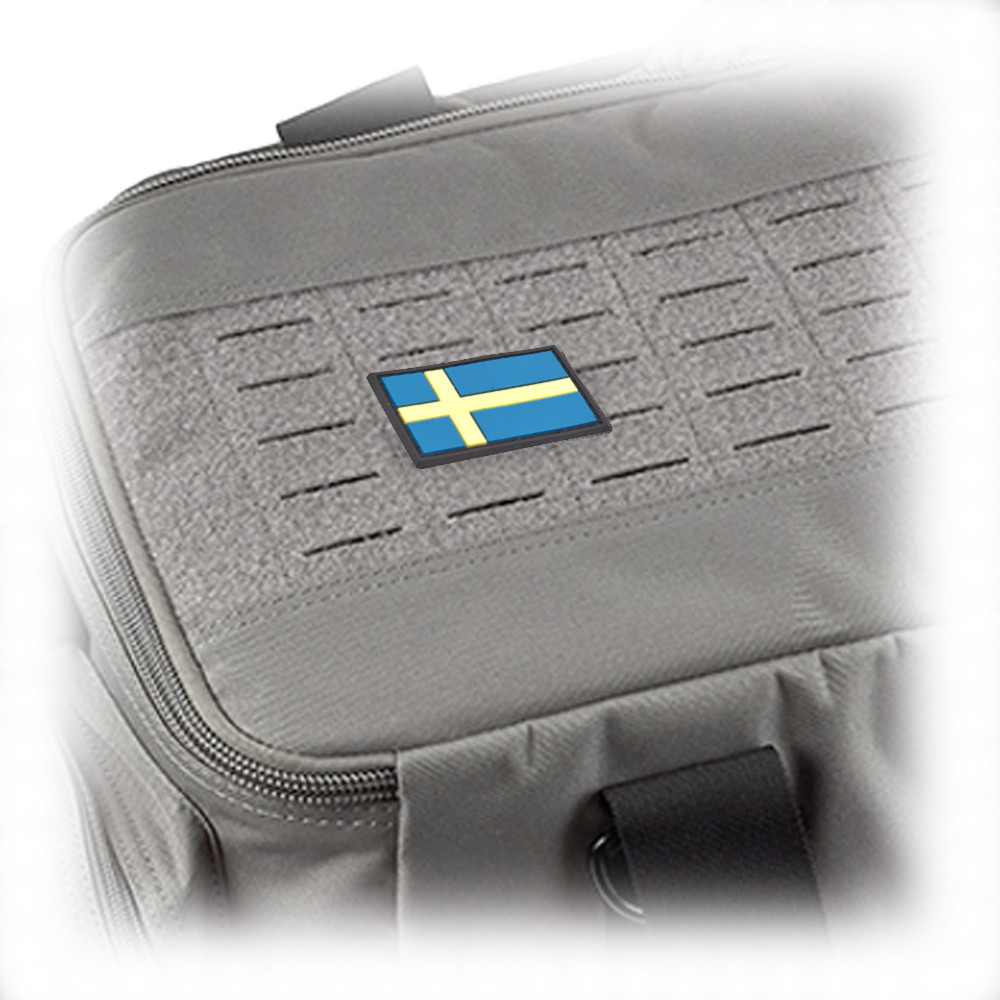 Swedish Flag PVC Patch 3x5cm with Hook and Loop Fastener