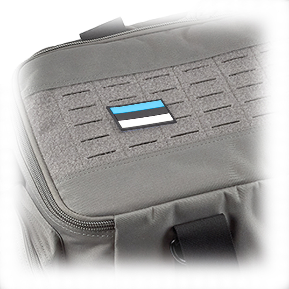 Estonian Flag PVC Patch 3x5cm with Hook and Loop Fastener