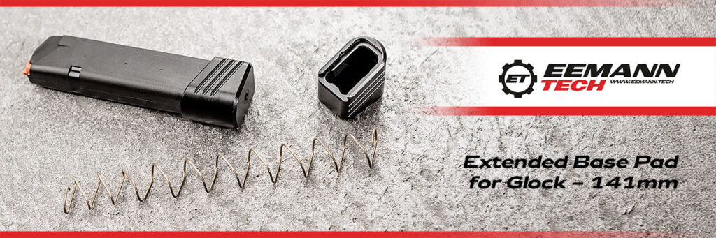 NEW PRODUCT EEMANN TECH EXTENDED BASE PAD FOR GLOCK – 141MM