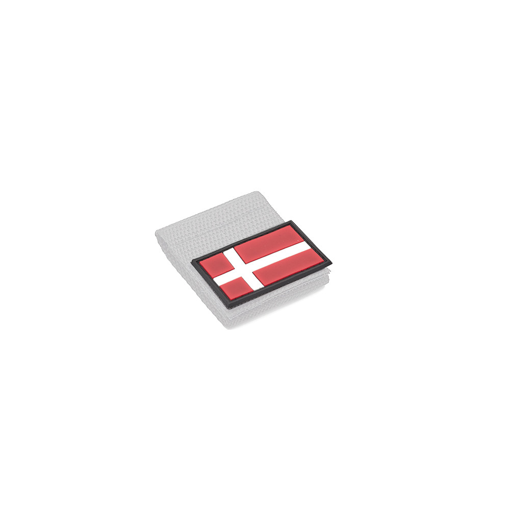 Danish Flag PVC Patch 3x5cm with Hook and Loop Fastener