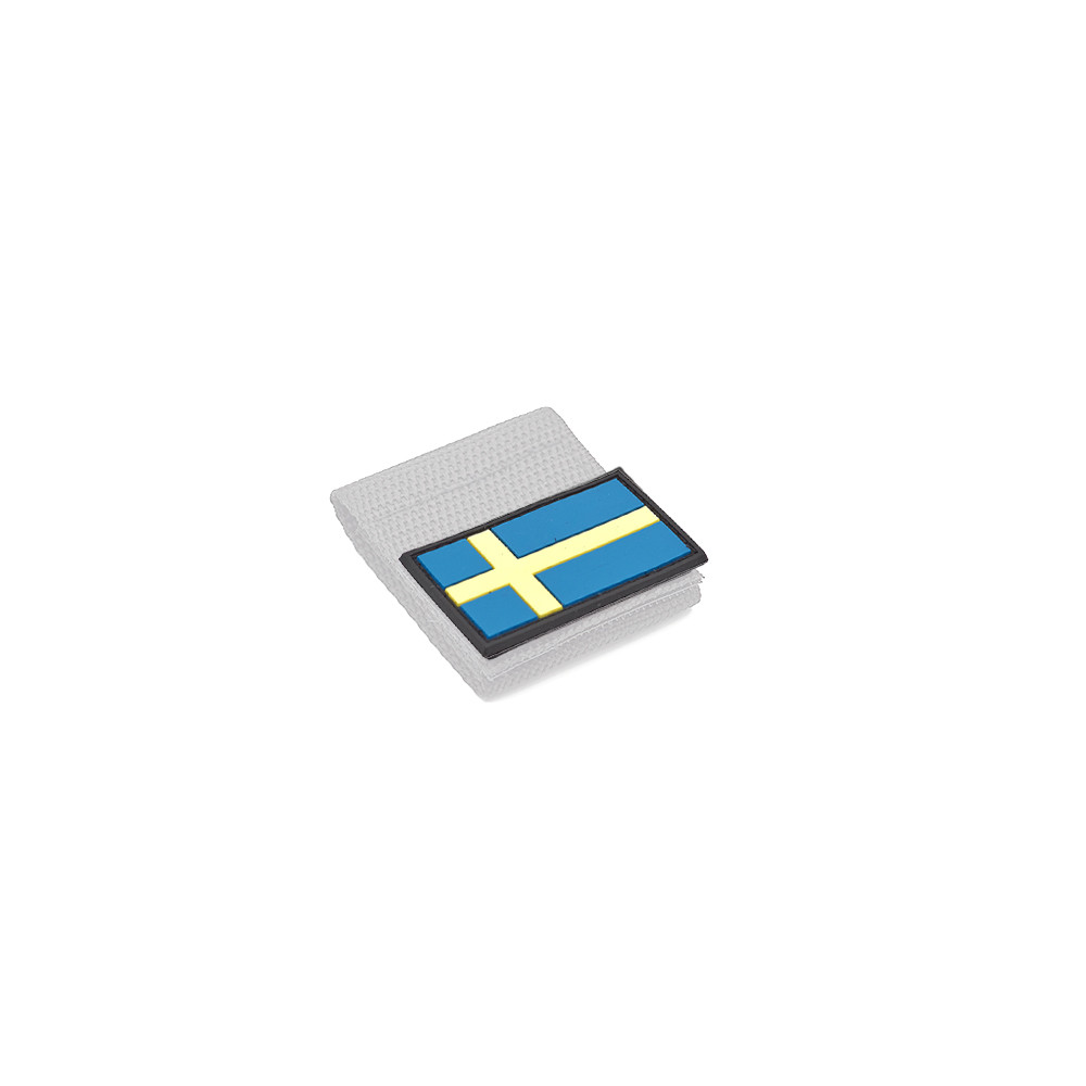 Swedish Flag PVC Patch 3x5cm with Hook and Loop Fastener
