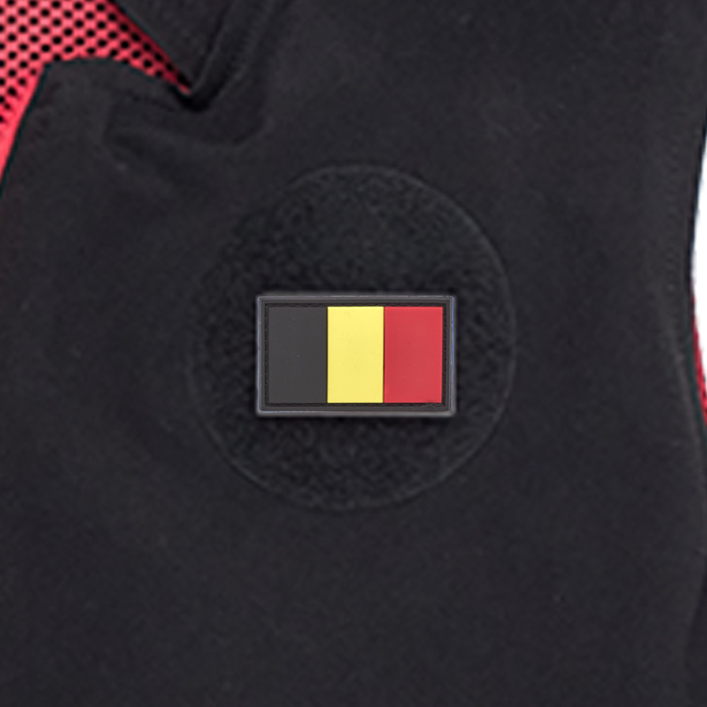 Belgium Flag PVC Patch 3x5cm with Hook and Loop Fastener