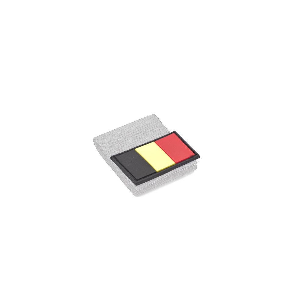 Belgium Flag PVC Patch 3x5cm with Hook and Loop Fastener