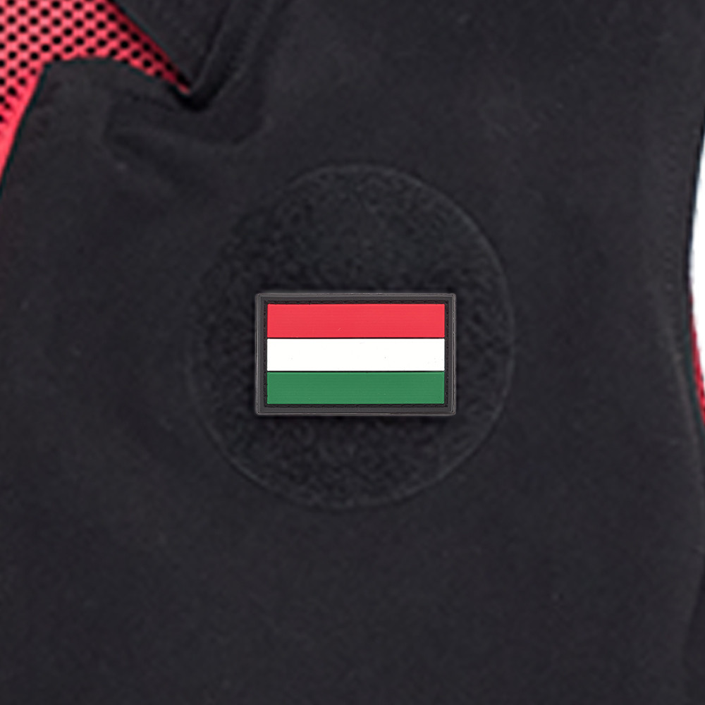 Hungarian Flag PVC Patch 3x5cm with Hook and Loop Fastener