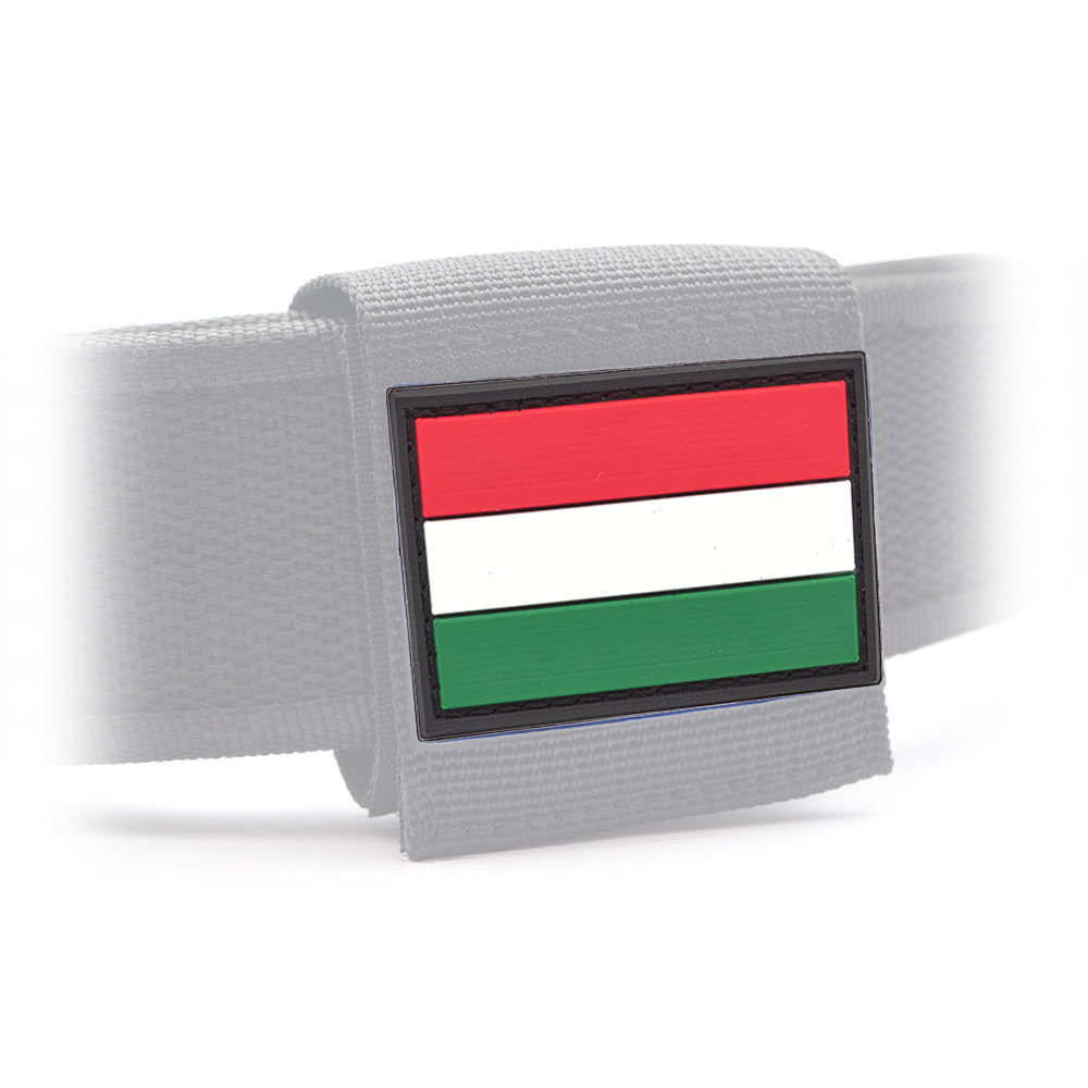 Hungarian Flag PVC Patch 3x5cm with Hook and Loop Fastener