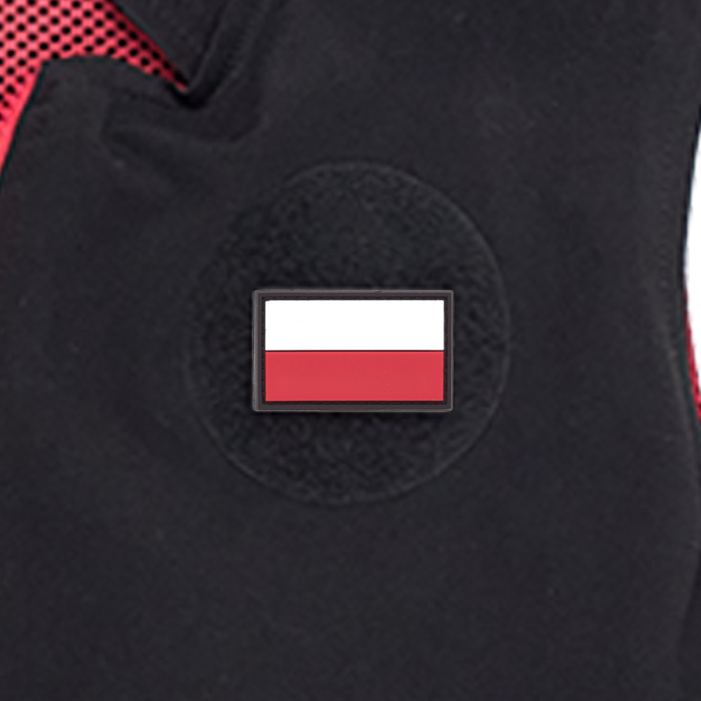 Polish Flag PVC Patch 3x5cm with Hook and Loop Fastener