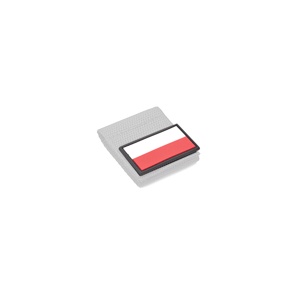 Polish Flag PVC Patch 3x5cm with Hook and Loop Fastener