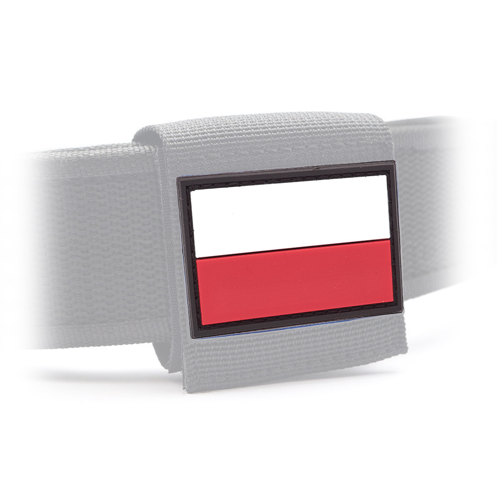 Polish Flag PVC Patch 3x5cm with Hook and Loop Fastener