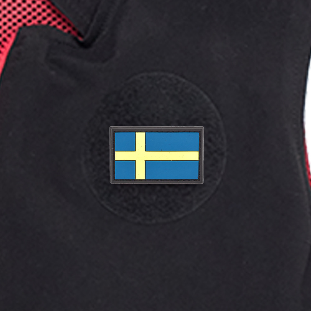 Swedish Flag PVC Patch 3x5cm with Hook and Loop Fastener