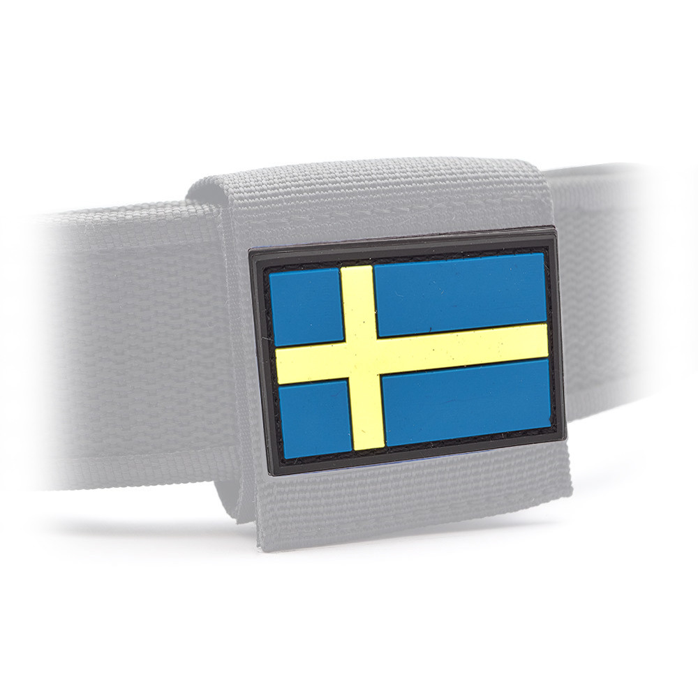 Swedish Flag PVC Patch 3x5cm with Hook and Loop Fastener