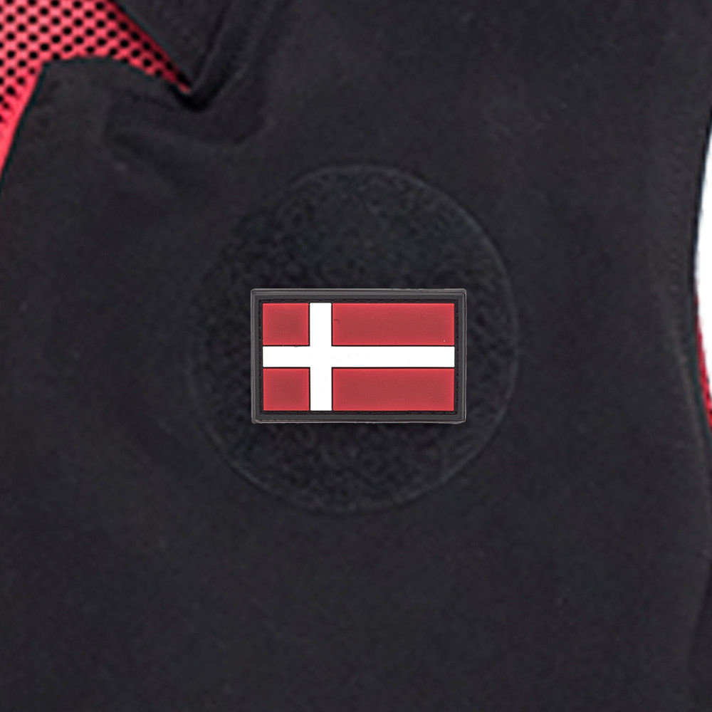 Danish Flag PVC Patch 3x5cm with Hook and Loop Fastener