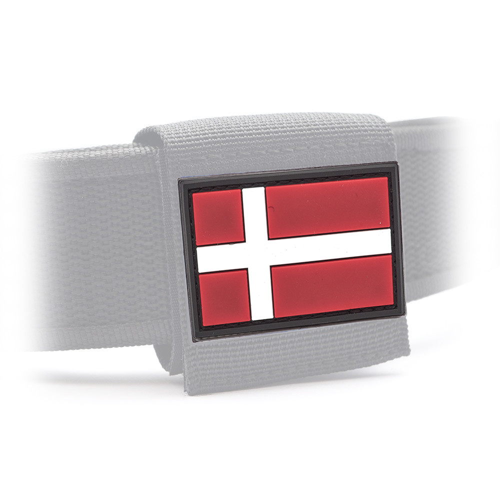 Danish Flag PVC Patch 3x5cm with Hook and Loop Fastener