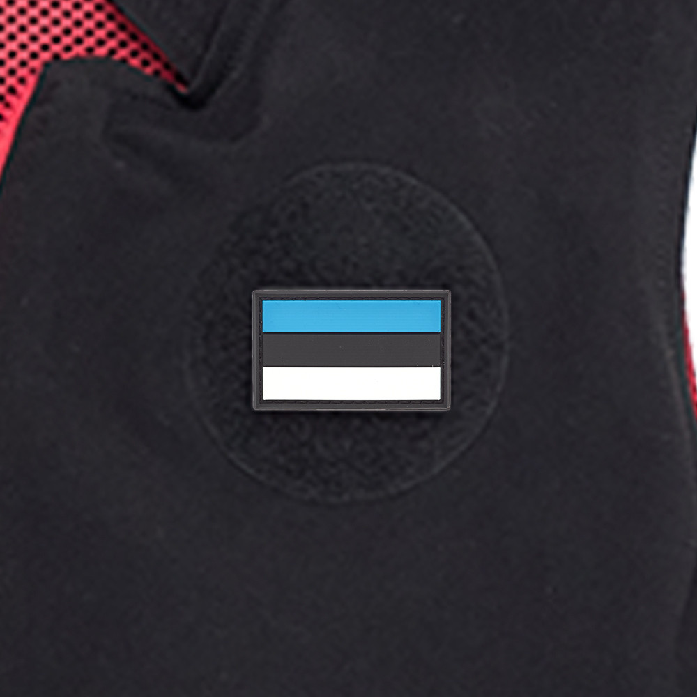 Estonian Flag PVC Patch 3x5cm with Hook and Loop Fastener