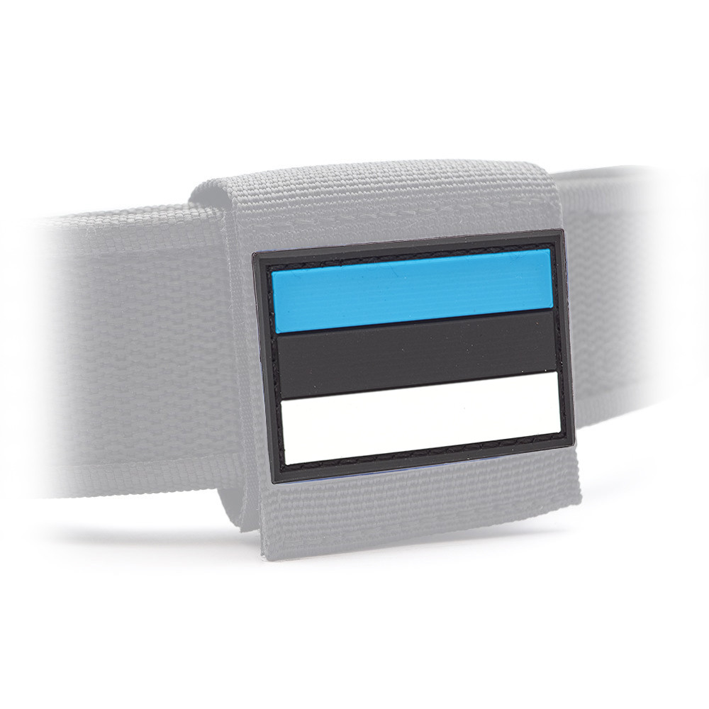 Estonian Flag PVC Patch 3x5cm with Hook and Loop Fastener