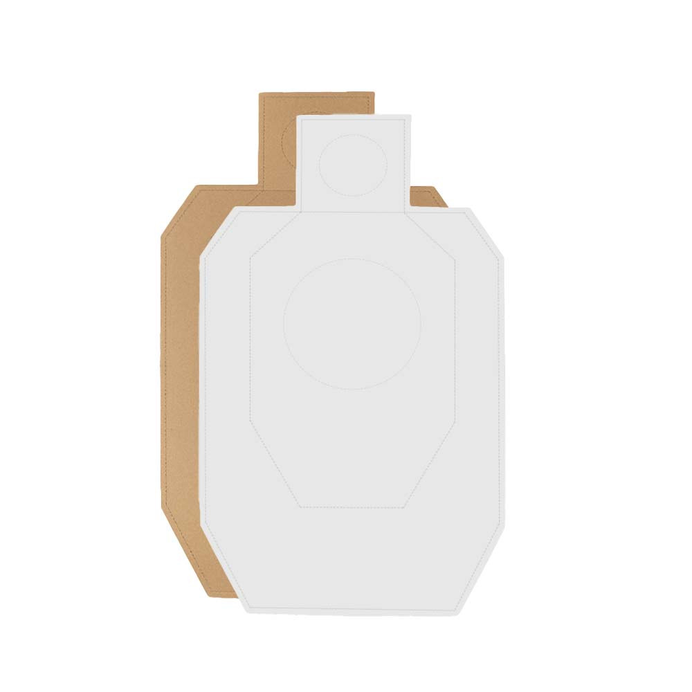 Cardboard IDPA Target TAN/WHITE – 100 pcs./Pack