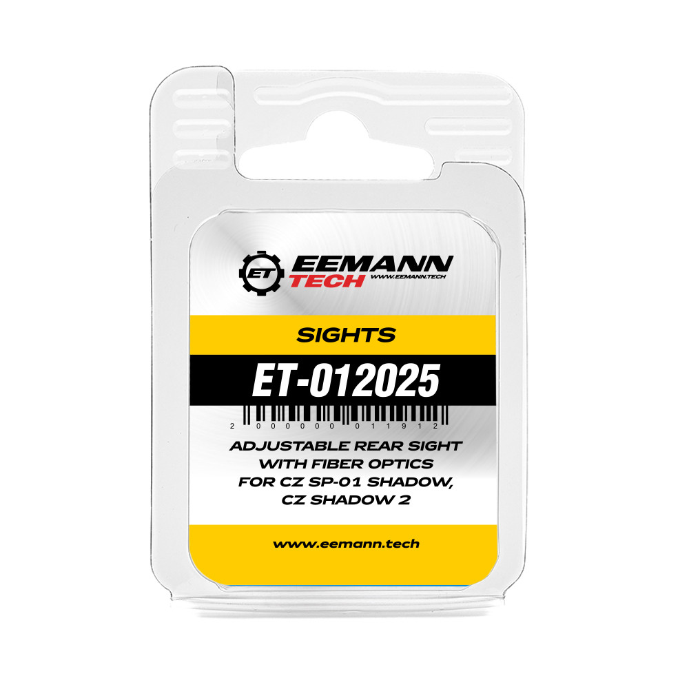 Eemann Tech Adjustable Rear Sight with Fiber Optics for CZ SP-01 SHADOW, CZ SHADOW 2